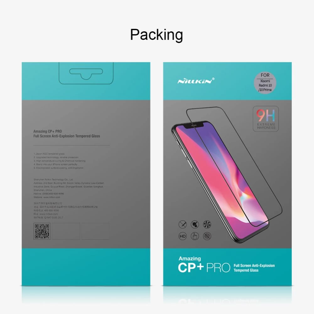 Xiaomi RedMi 10 Tempered glass  Nillkin CP+PRO