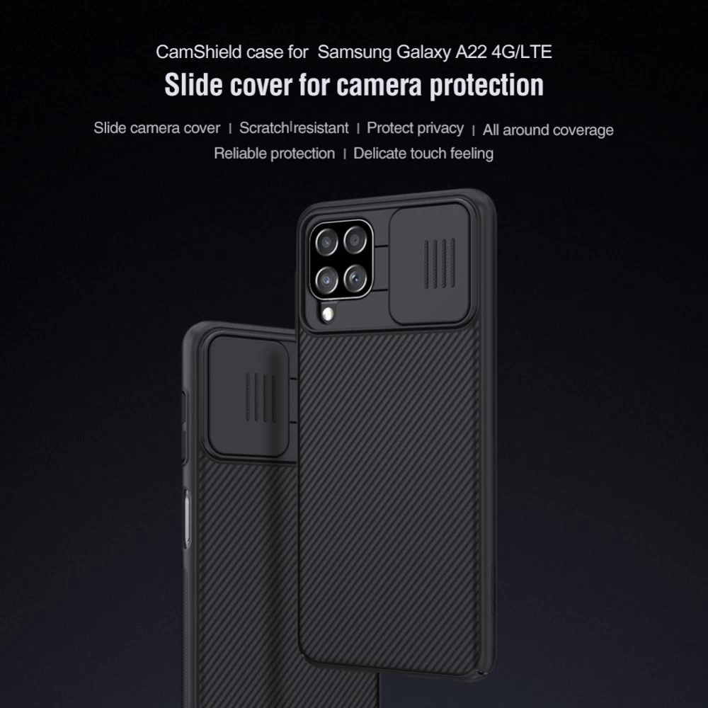 Samsung Galaxy A22 4G vāciņš melns Nillkin CamShield 