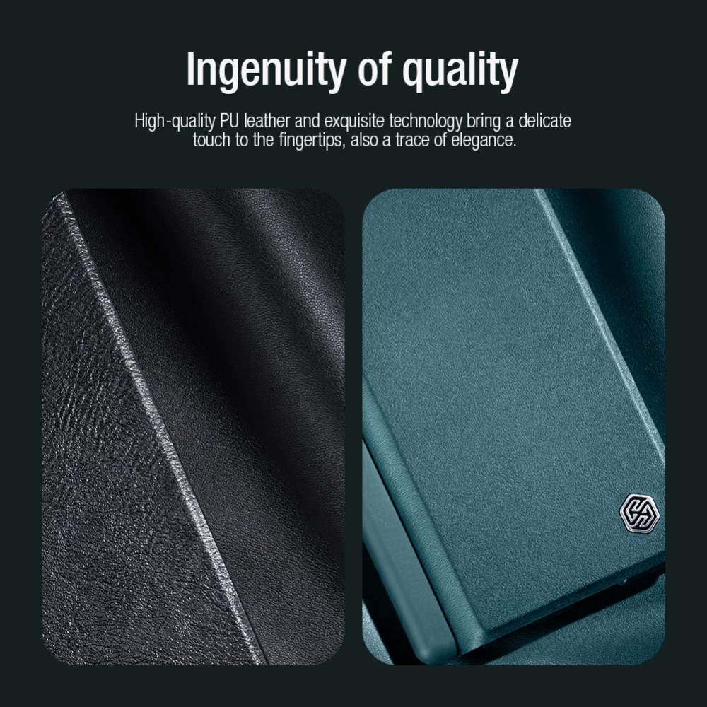 Samsung Galaxy Z Fold 3 maciņš zaļš Nillkin Qin Leather (Vegan Leather) 5G