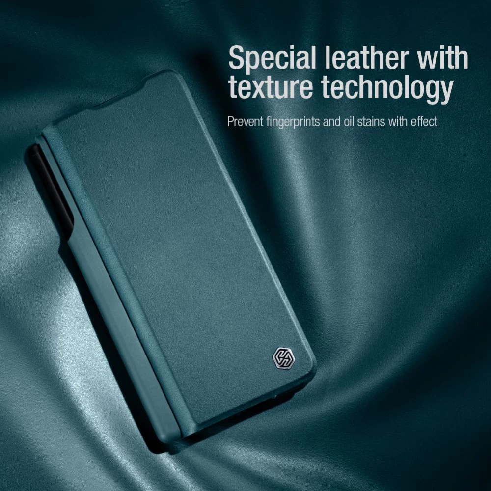 Samsung Galaxy Z Fold 3 maciņš zaļš Nillkin Qin Leather (Vegan Leather) 5G