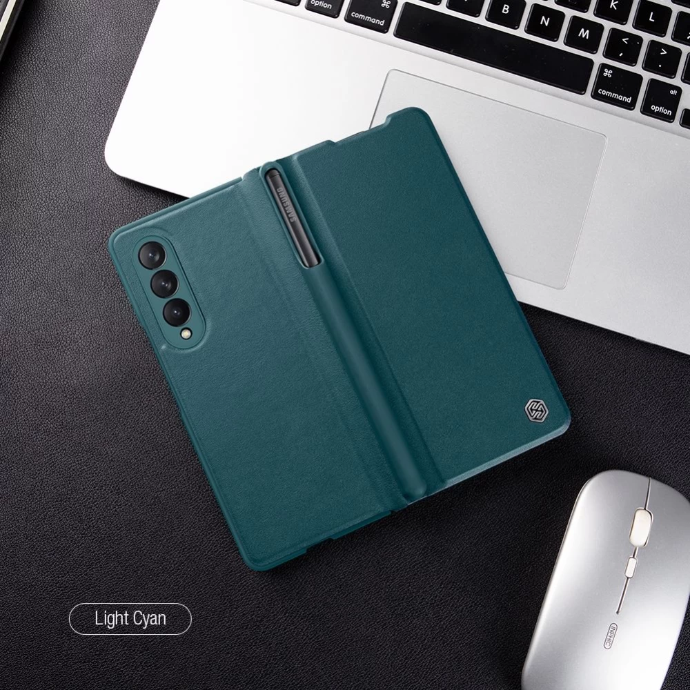 Samsung Galaxy Z Fold 3 maciņš zaļš Nillkin Qin Leather (Vegan Leather) 5G
