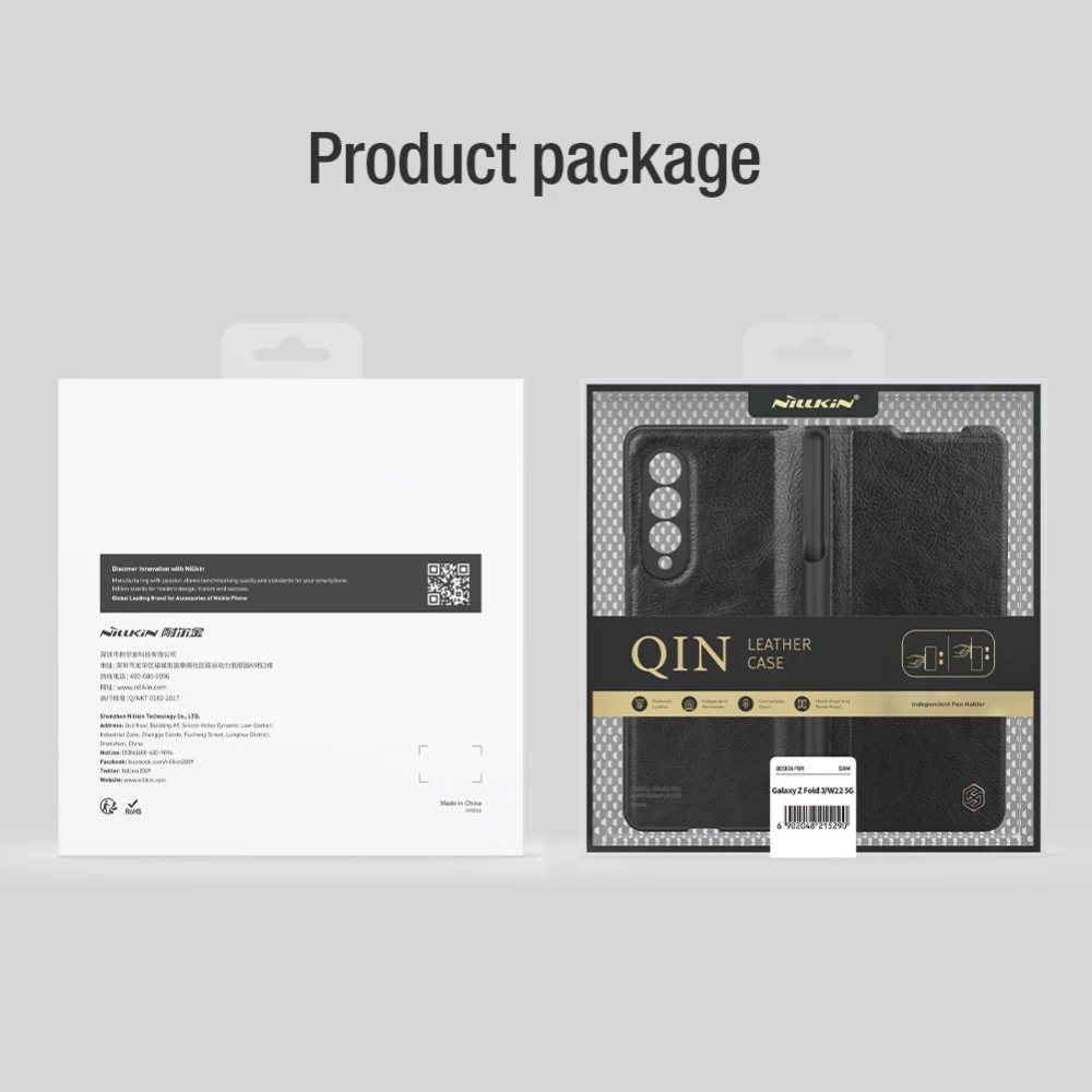 Samsung Galaxy Z Fold 3 maciņš zaļš Nillkin Qin Leather (Vegan Leather) 5G