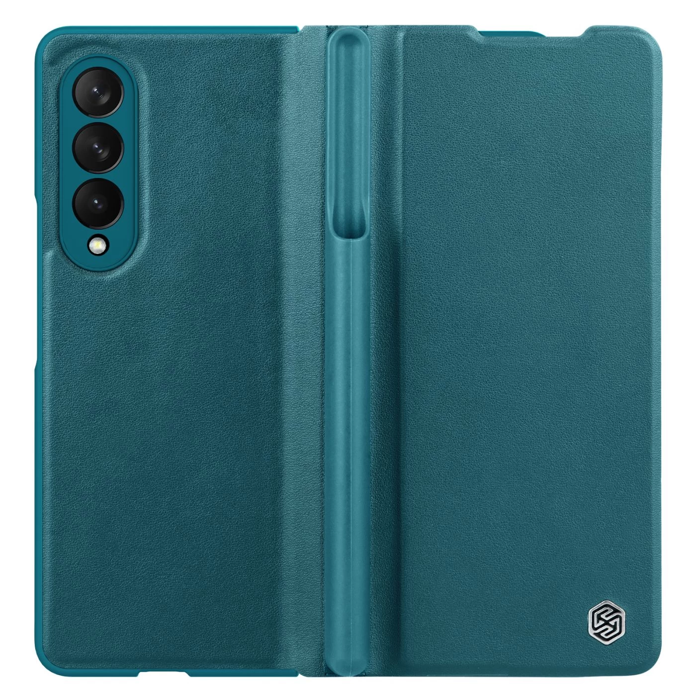 Samsung Galaxy Z Fold 3 maciņš zaļš Nillkin Qin Leather (Vegan Leather) 5G