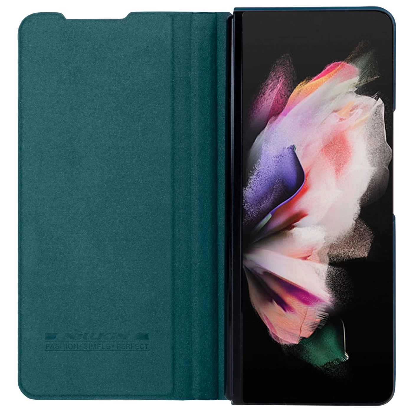 Samsung Galaxy Z Fold 3 maciņš zaļš Nillkin Qin Leather (Vegan Leather) 5G