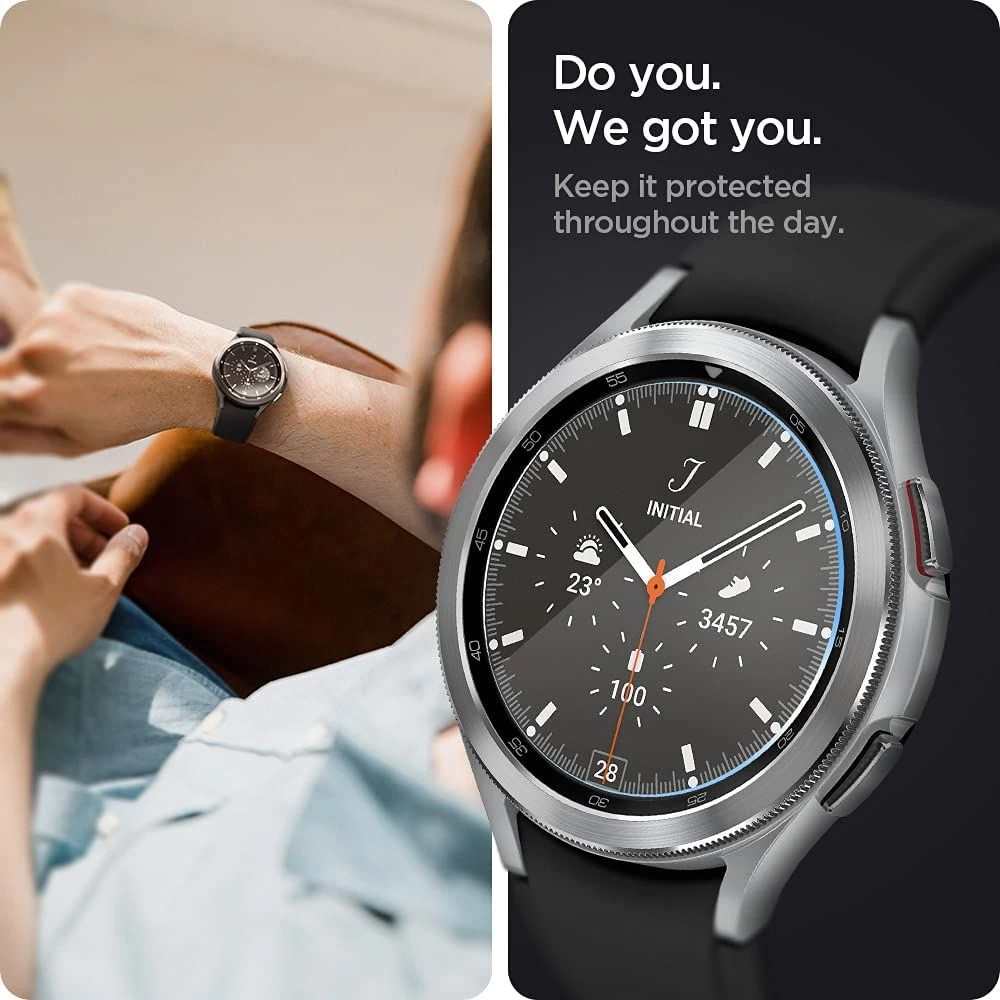 Samsung Galaxy Watch 4 защитное стекло  SPIGEN TR EZ FIT Tempered Glass Classic 42mm (2pack)