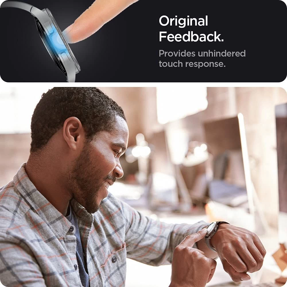 Samsung Galaxy Watch 4 защитное стекло  SPIGEN TR EZ FIT Tempered Glass Classic 42mm (2pack)