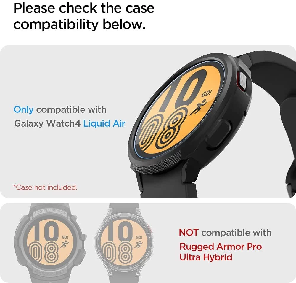 Samsung Galaxy Watch 4 защитное стекло  SPIGEN TR EZ FIT Tempered Glass 44mm (2pack)