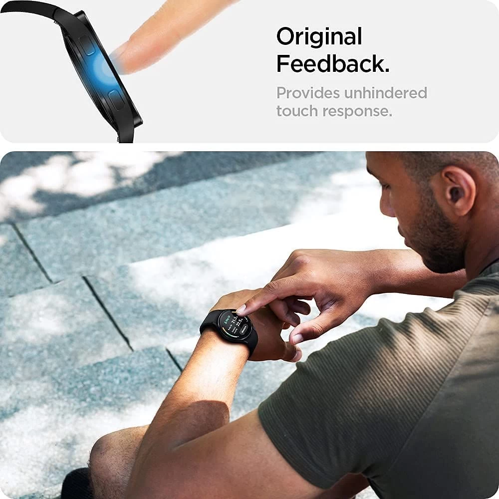 Samsung Galaxy Watch 4 защитное стекло  SPIGEN TR EZ FIT Tempered Glass 44mm (2pack)