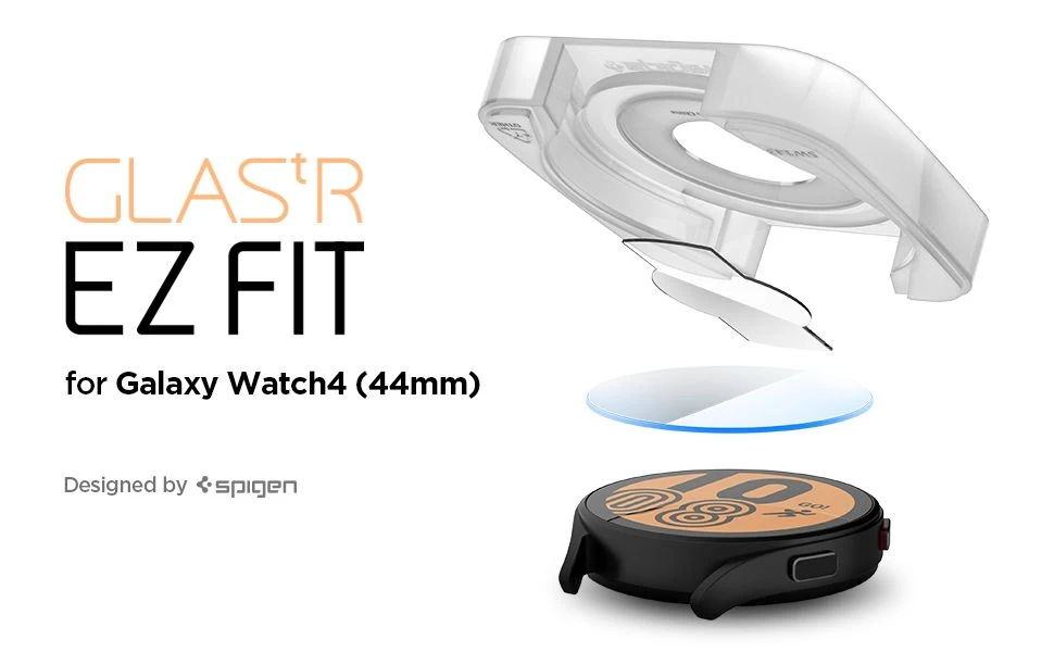 Samsung Galaxy Watch 4 защитное стекло  SPIGEN TR EZ FIT Tempered Glass 44mm (2pack)