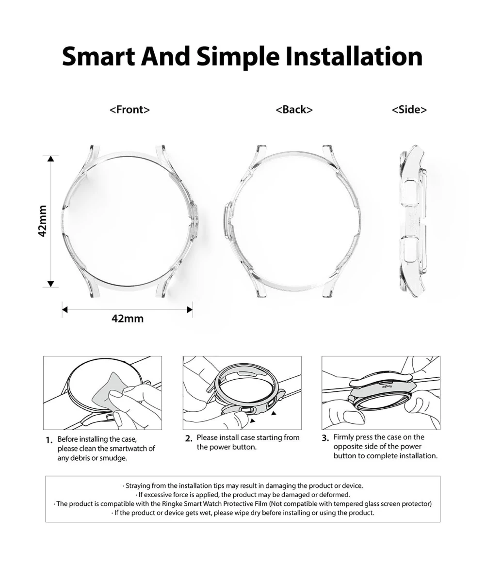 Samsung Galaxy Watch 4 band  RINGKE Slim 2-pack Classic 46mm