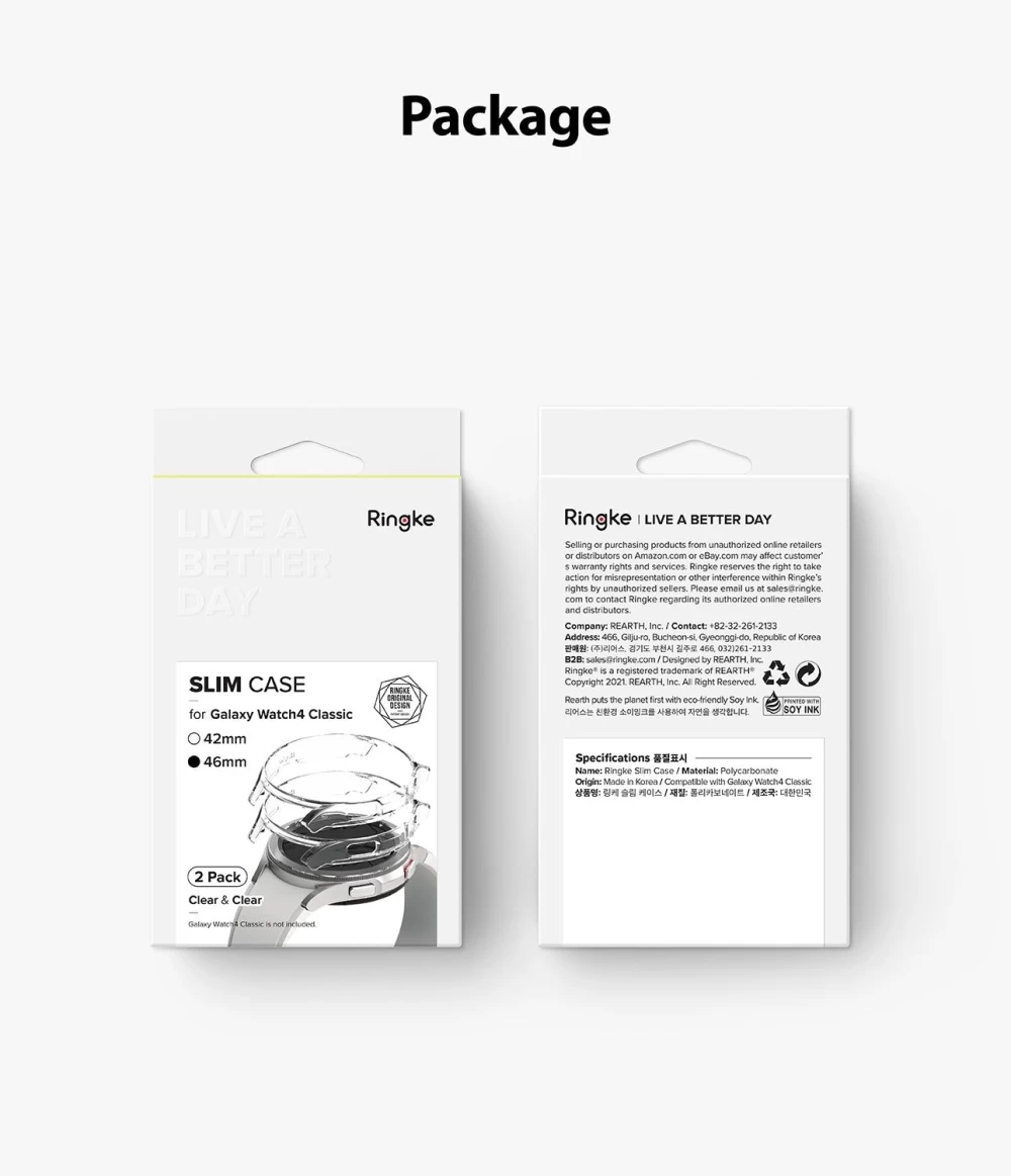 Samsung Galaxy Watch 4 band  RINGKE Slim 2-pack Classic 46mm