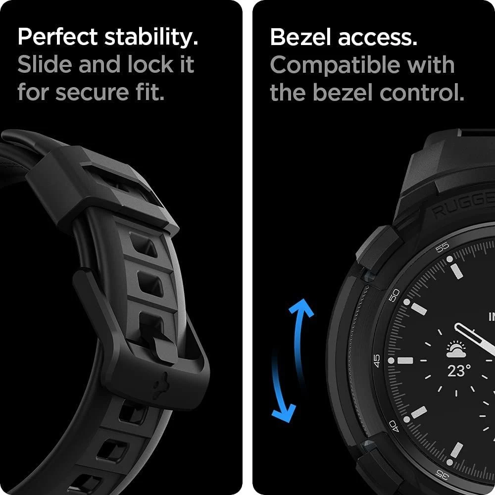 Samsung Galaxy Watch 4  melns SPIGEN Rugged Armor Pro Classic 46mm