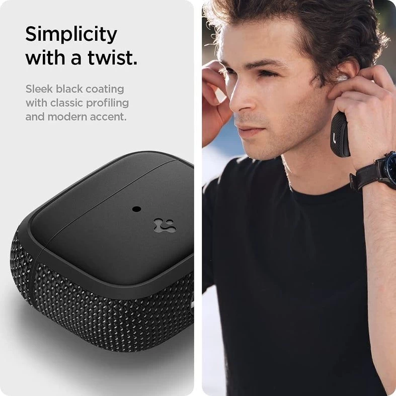 Apple AirPods 3 fodral svart SPIGEN Classic Fit  Airpods
