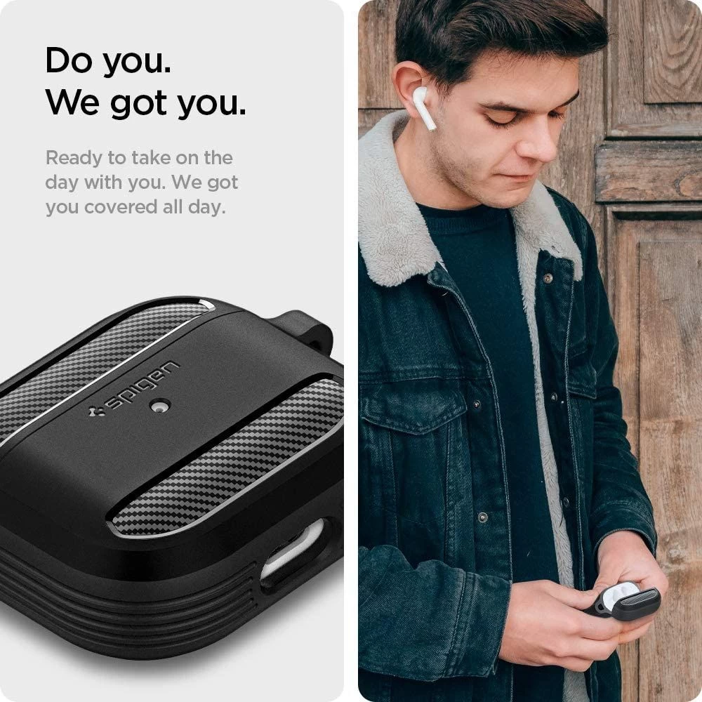 Apple AirPods 3 fodral svart SPIGEN Rugged Armor