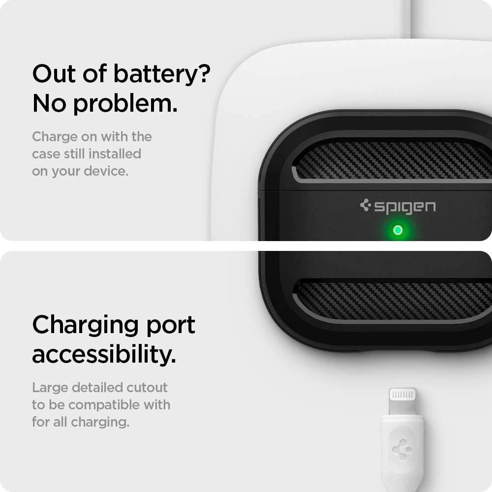 Apple AirPods 3 fodral svart SPIGEN Rugged Armor