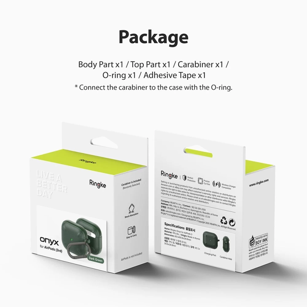 Apple AirPods 3 suojakotelo vihreä RINGKE Onyx Airpods