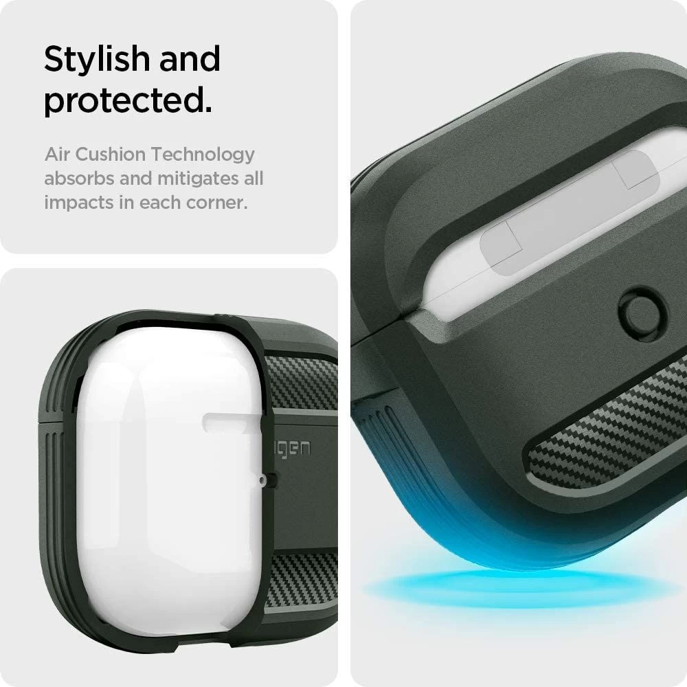 Apple AirPods 3 suojakotelo vihreä SPIGEN Rugged Armor