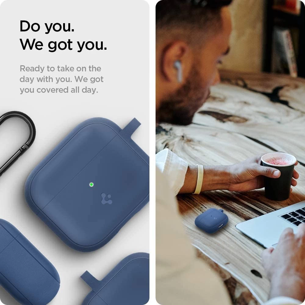 Apple AirPods 3 suojakotelo sininen SPIGEN Silicon Fit
