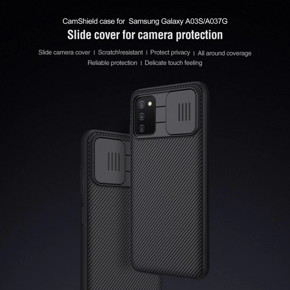 Samsung Galaxy A03S vāciņš melns Nillkin CamShield