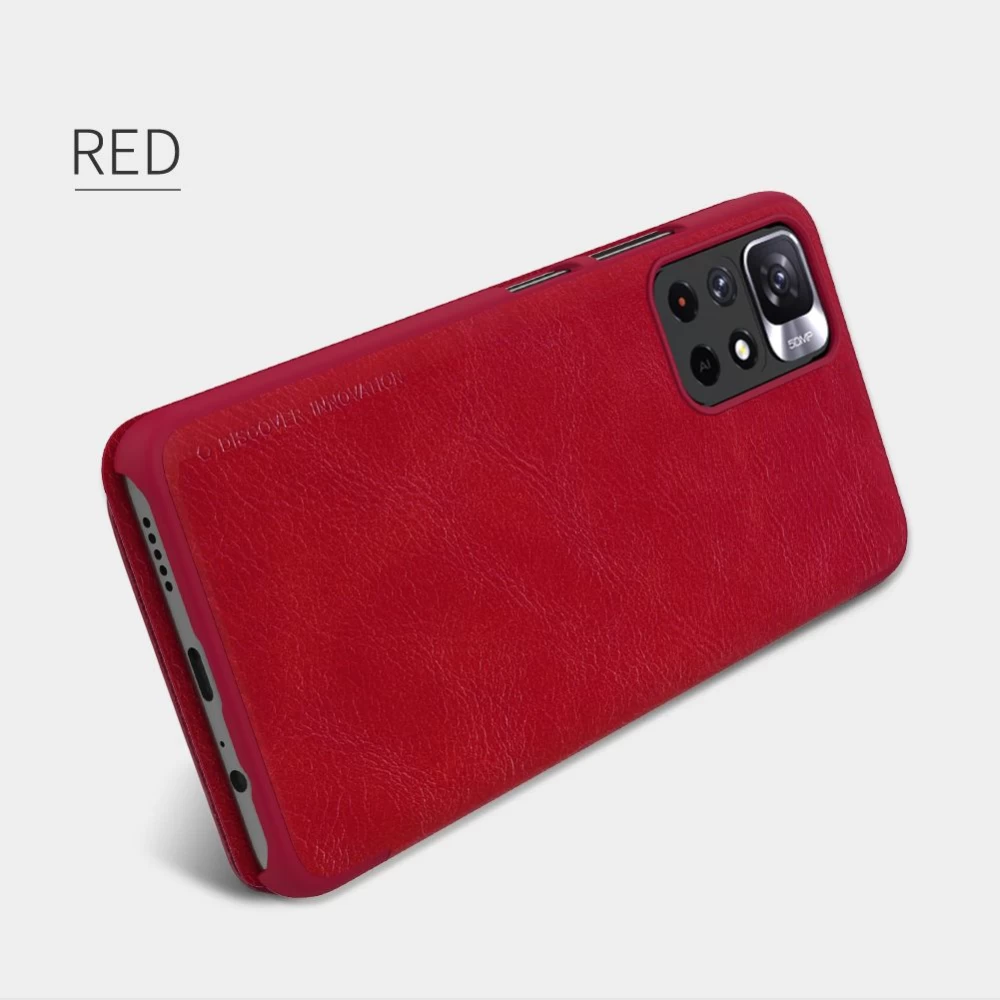 Xiaomi RedMi Note 11 5G maciņš melns Qin Leather Redmi