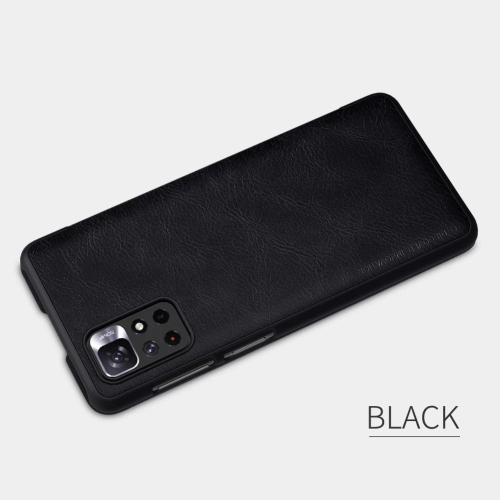 Xiaomi RedMi Note 11 5G maciņš melns Qin Leather Redmi
