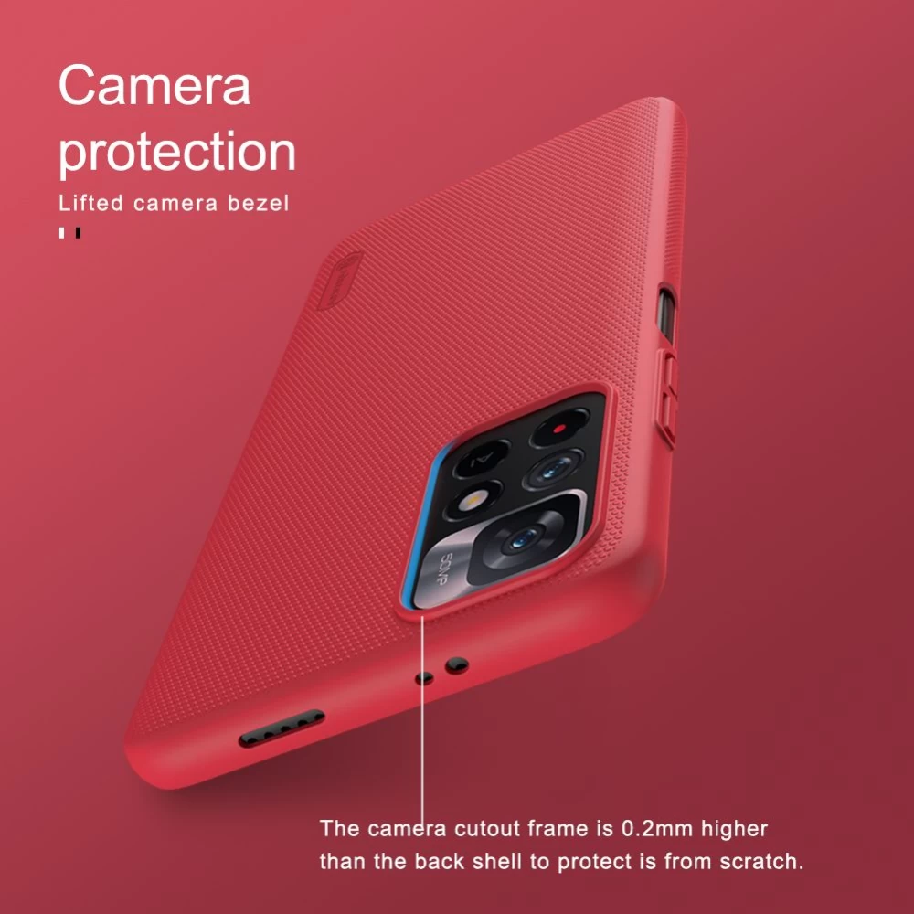 Xiaomi RedMi Note 11 5G vāciņš sarkans Nillkin Super Frosted Shield