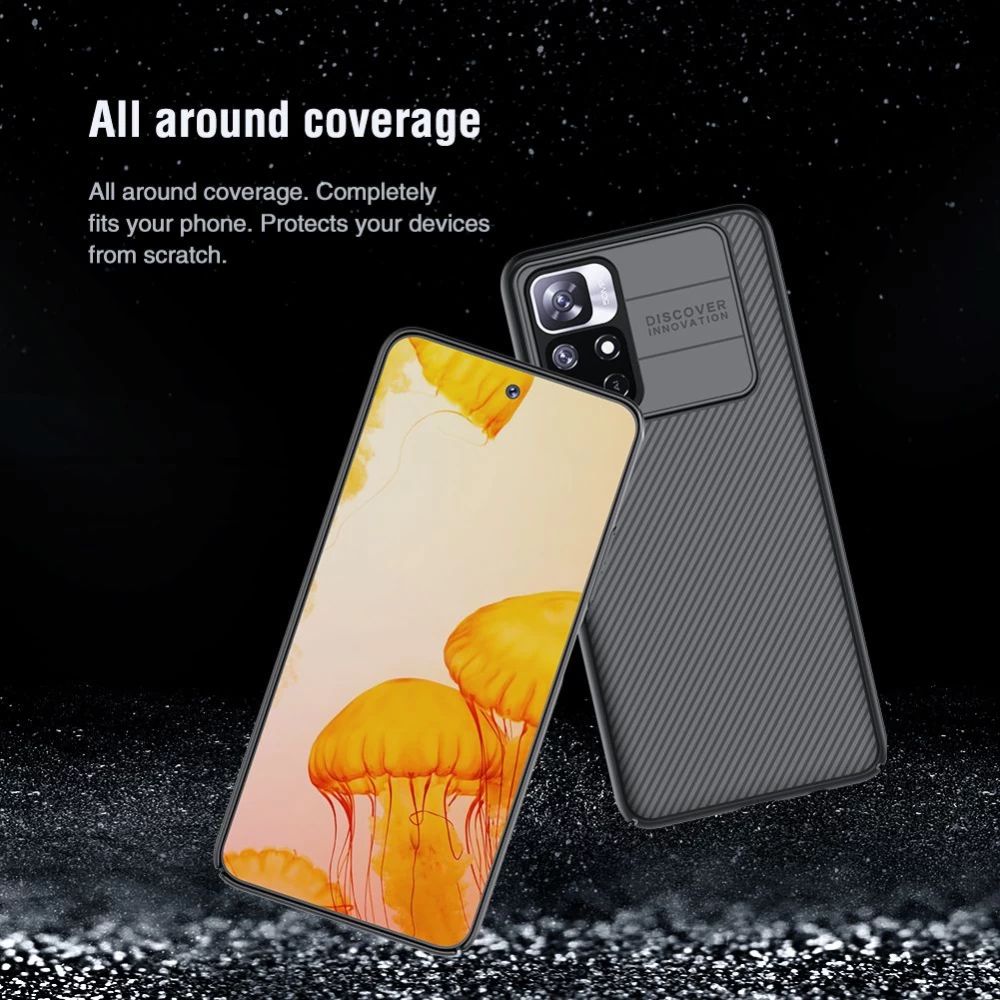 Xiaomi Poco M4 Pro 5G skal blå Nillkin CamShield