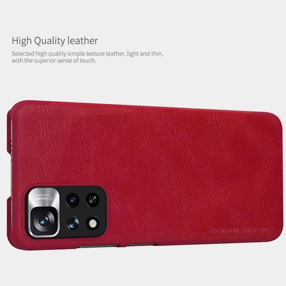 Xiaomi RedMi Note 11 Pro/11 Pro+ maciņš melns Qin Leather