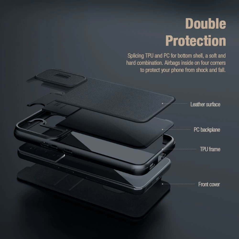 Samsung Galaxy S22 Plus чехол зеленый Nillkin Qin Leather Pro (Plain Version)