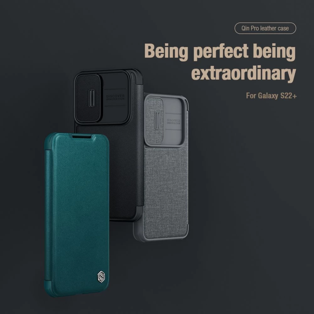 Samsung Galaxy S22 Plus чехол синий Nillkin Qin Leather Pro (Cloth Version)