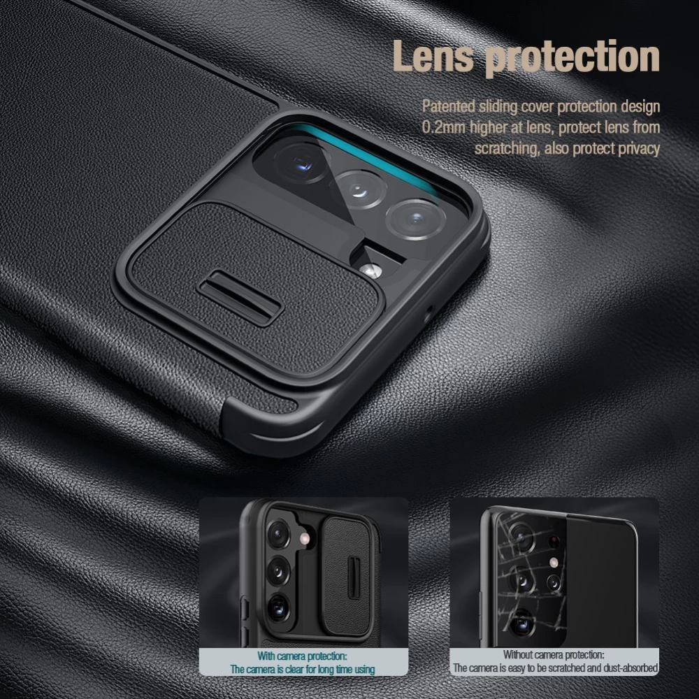 Samsung Galaxy S22 Plus чехол синий Nillkin Qin Leather Pro (Cloth Version)