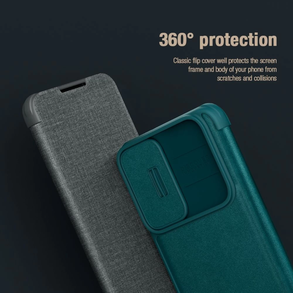 Samsung Galaxy S22 Plus чехол синий Nillkin Qin Leather Pro (Cloth Version)