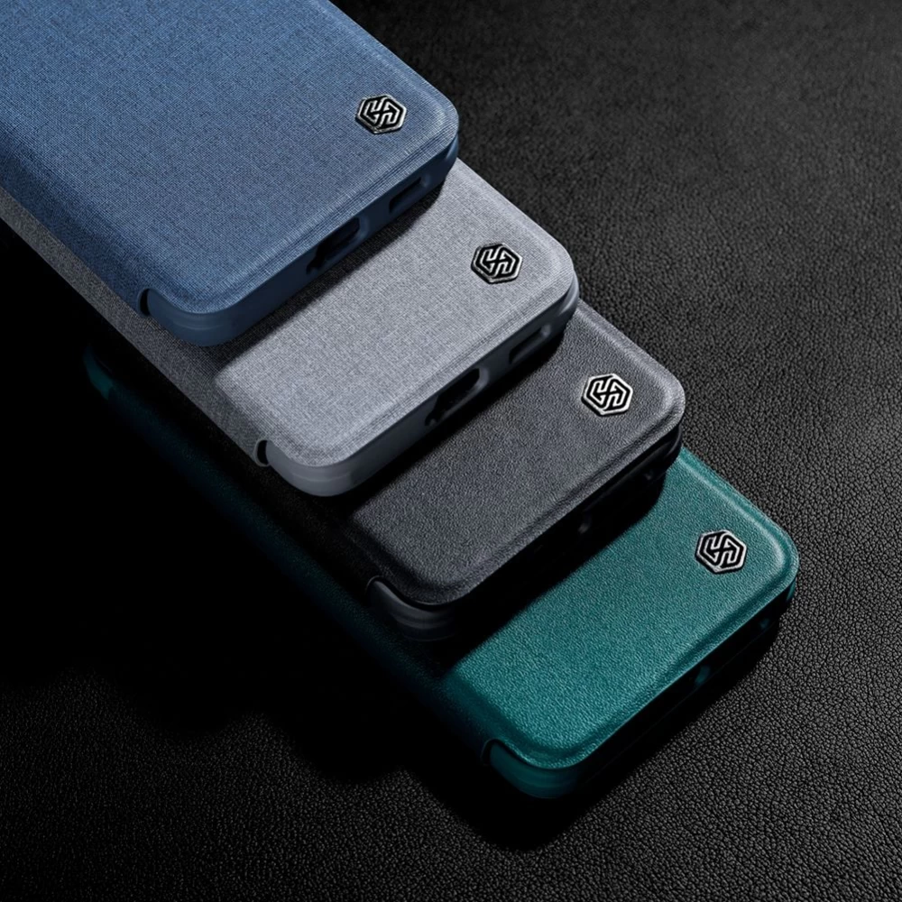 Samsung Galaxy S22 Plus чехол синий Nillkin Qin Leather Pro (Cloth Version)