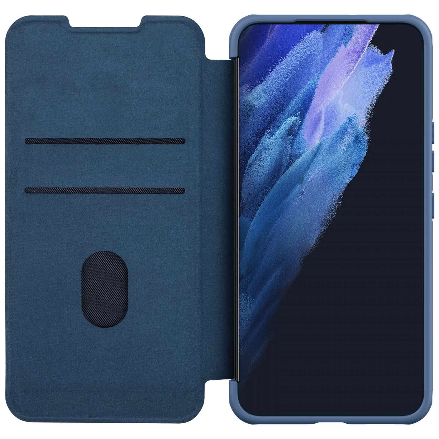Samsung Galaxy S22 Plus чехол синий Nillkin Qin Leather Pro (Cloth Version)