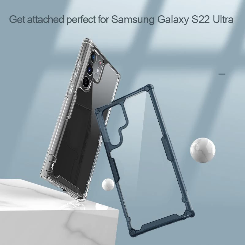 Samsung Galaxy S22 Ultra skal genomskinlig blå Nillkin TPU PRO