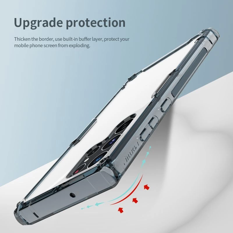 Samsung Galaxy S22 Ultra skal genomskinlig blå Nillkin TPU PRO