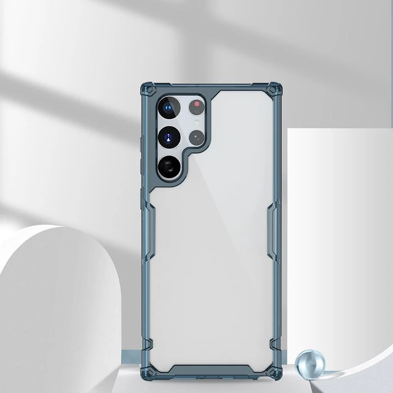 Samsung Galaxy S22 Ultra skal genomskinlig blå Nillkin TPU PRO