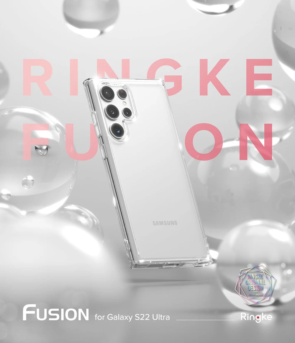 Samsung Galaxy S22 Ultra vāciņš caurspīdīgs RINGKE Fusion