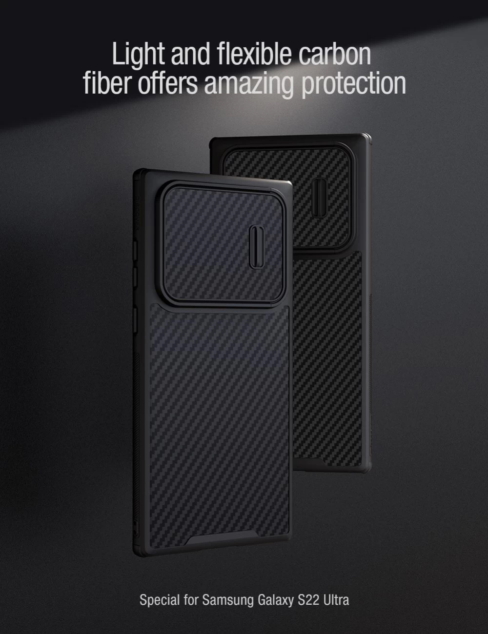 Samsung Galaxy S22 Ultra vāciņš melns Nillkin Synthetic Fiber S
