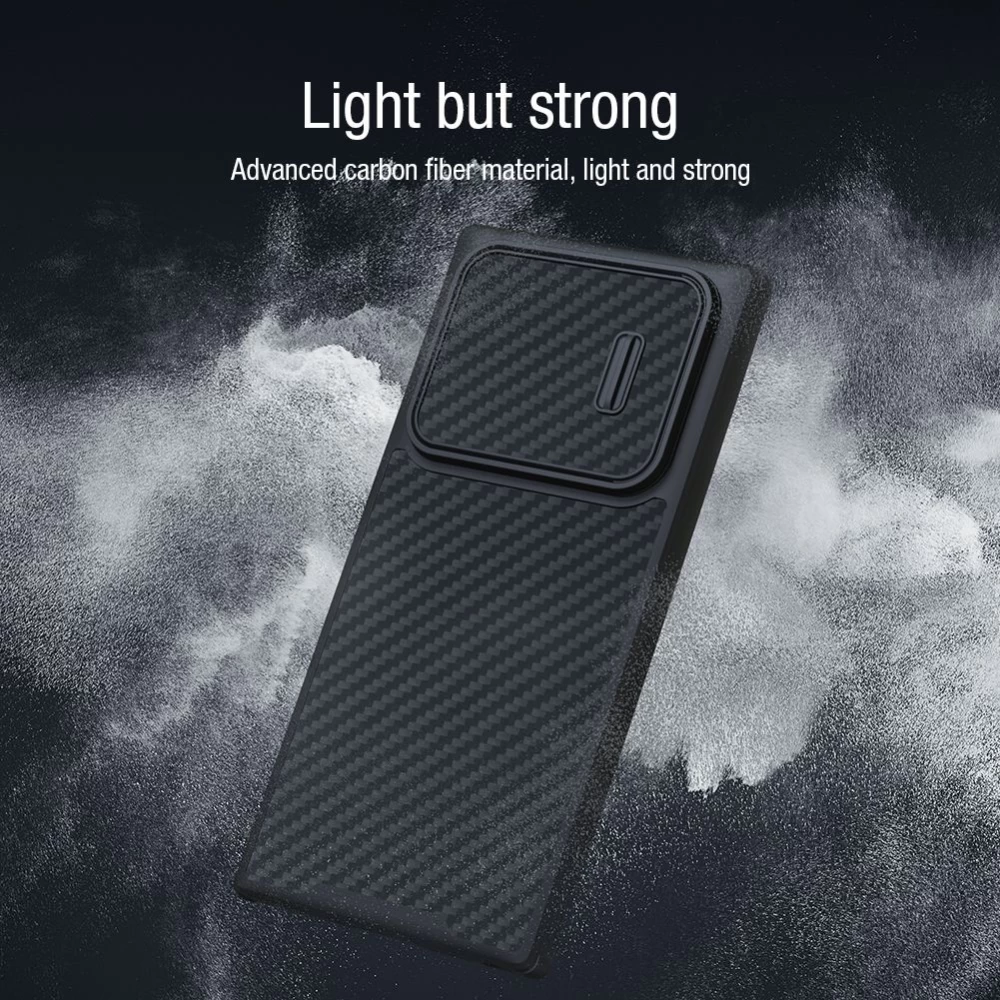 Samsung Galaxy S22 Ultra vāciņš melns Nillkin Synthetic Fiber S