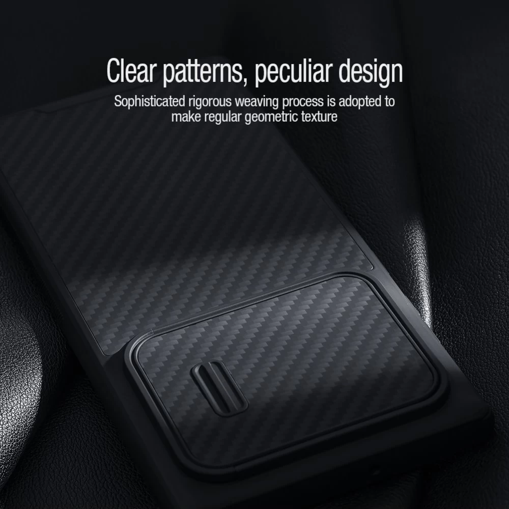 Samsung Galaxy S22 Ultra vāciņš melns Nillkin Synthetic Fiber S