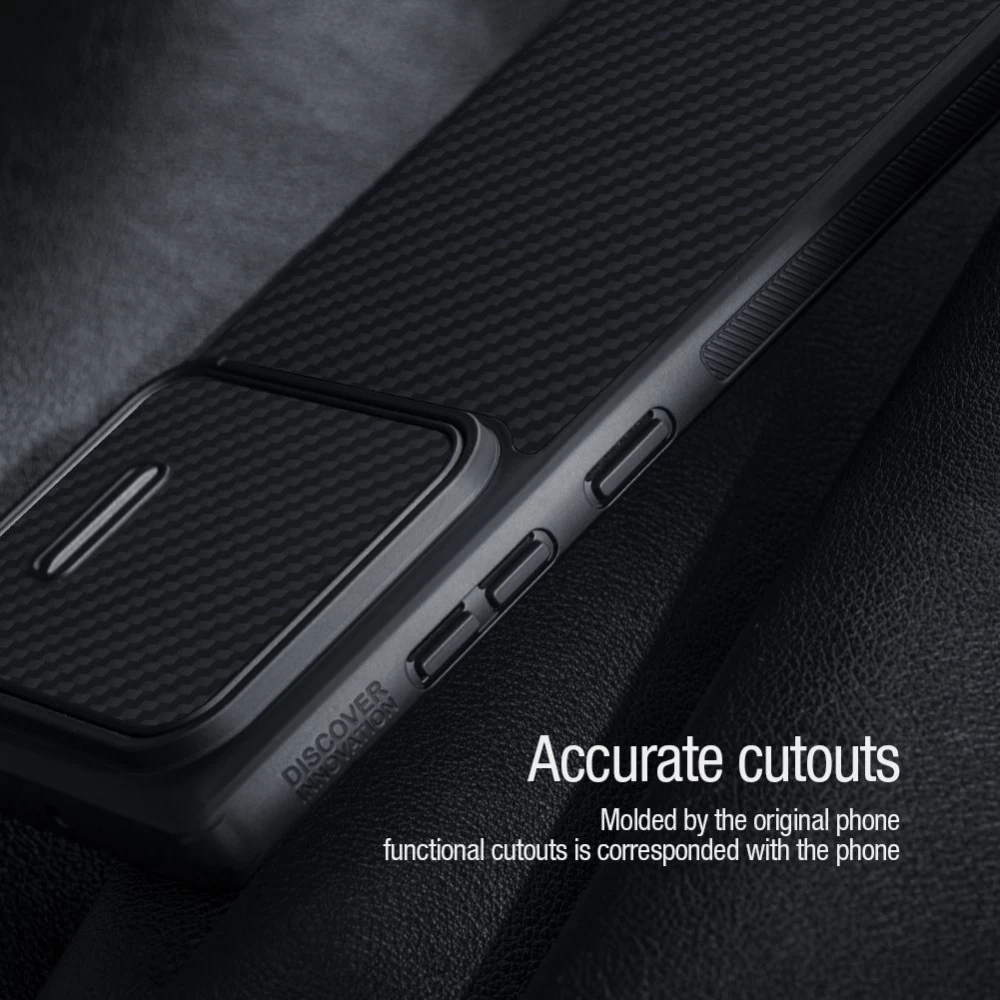 Samsung Galaxy S22 Ultra vāciņš melns Nillkin Synthetic Fiber S