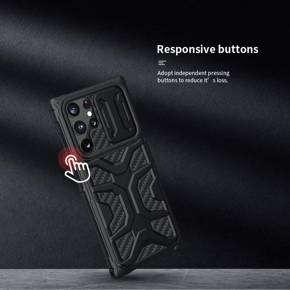 Samsung Galaxy S22 Ultra vāciņš zils Nillkin Adventurer