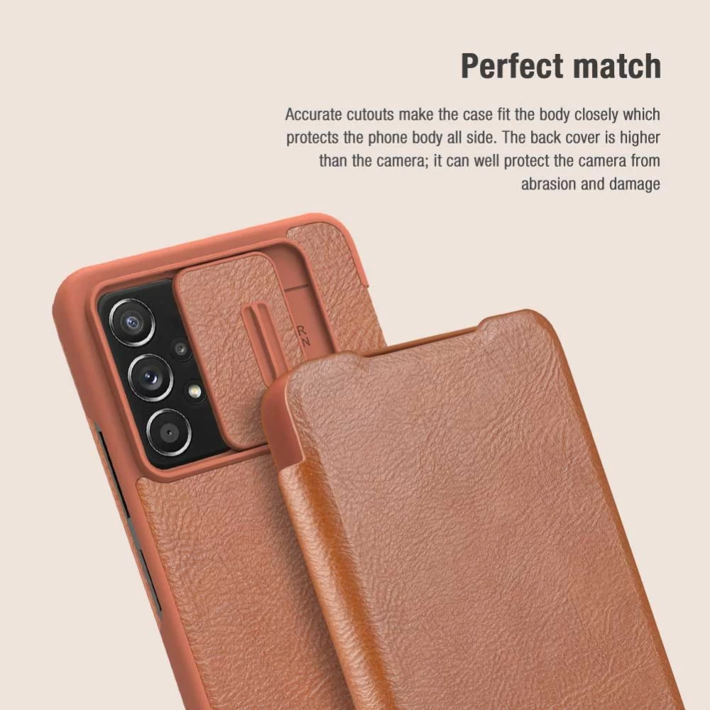 Samsung Galaxy A73 5G maciņš brūns Nillkin Qin Leather  Pro