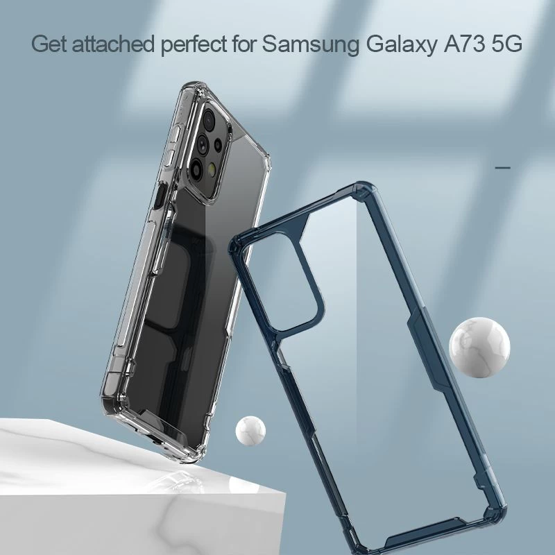 Samsung Galaxy A73 5G suojakuori läpinäkyvä sininen Nillkin TPU PRO