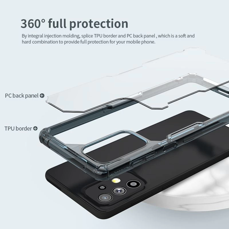 Samsung Galaxy A73 5G suojakuori läpinäkyvä sininen Nillkin TPU PRO