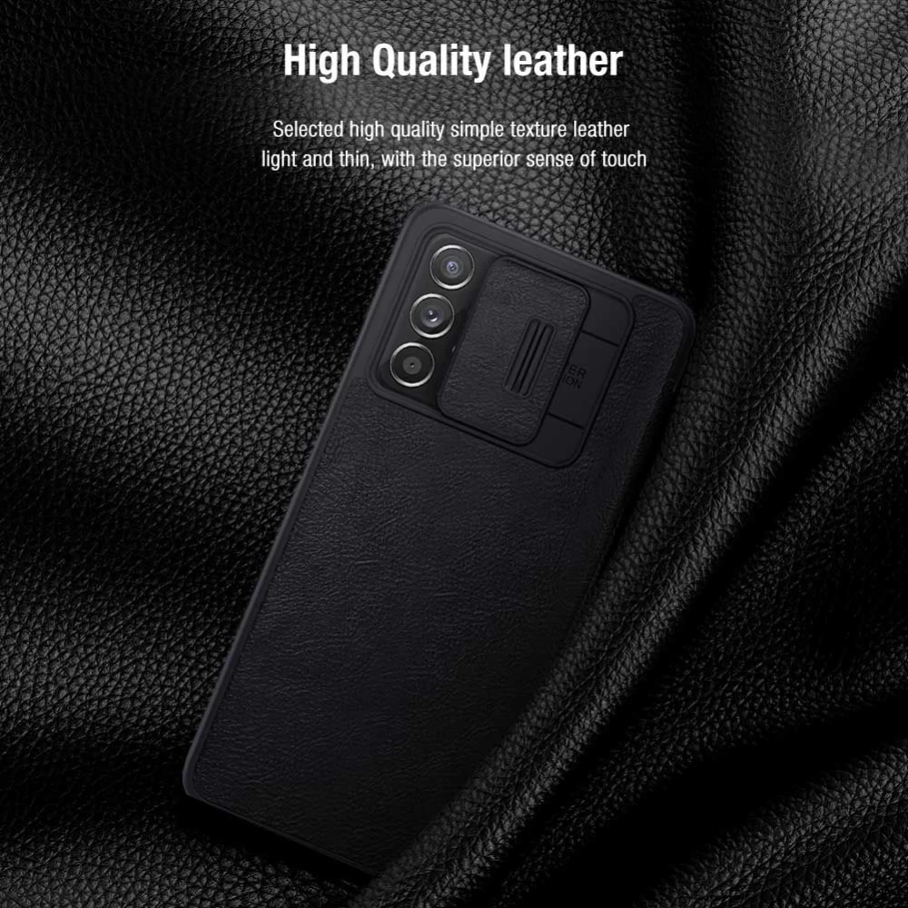 Samsung Galaxy A73 5G maciņš melns Nillkin Qin Leather  Pro