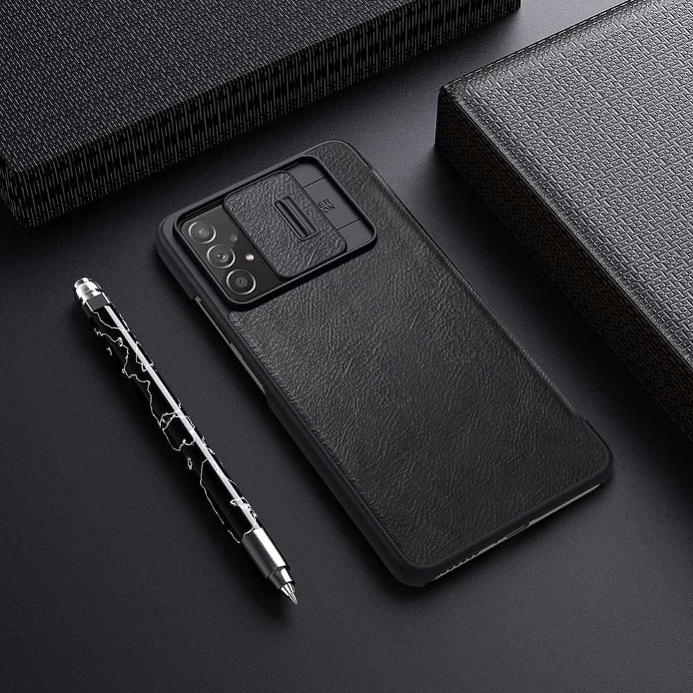 Samsung Galaxy A73 5G maciņš melns Nillkin Qin Leather  Pro
