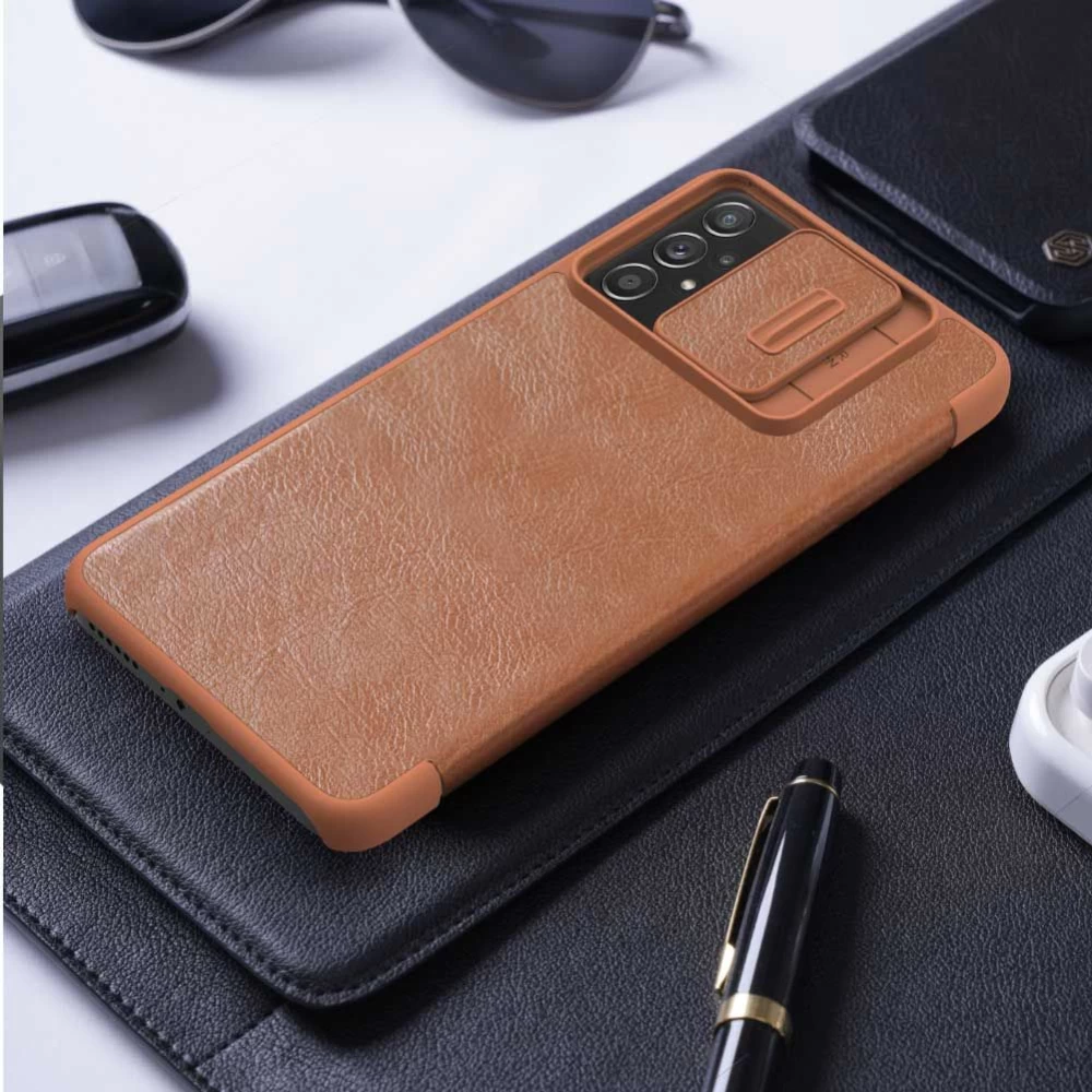 Samsung Galaxy A73 5G maciņš melns Nillkin Qin Leather  Pro