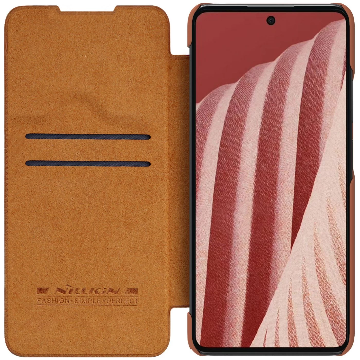 Samsung Galaxy A73 5G maciņš brūns Nillkin Qin Leather  Pro
